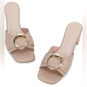 NWT Low Heel Mules Sandals Square Toe Heels, MULTI COLORS AVAILABLE